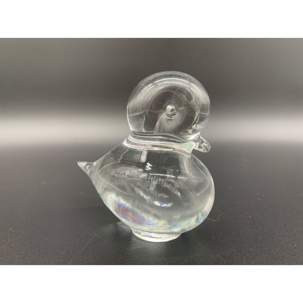 Clear Glass Paper Weight Hand Blown Konstglas Sweden Bird